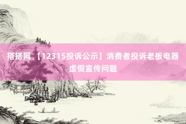 搭搭网 【12315投诉公示】消费者投诉老板电器虚假宣传问题